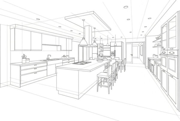 Kitchen Remodel Rendering Example